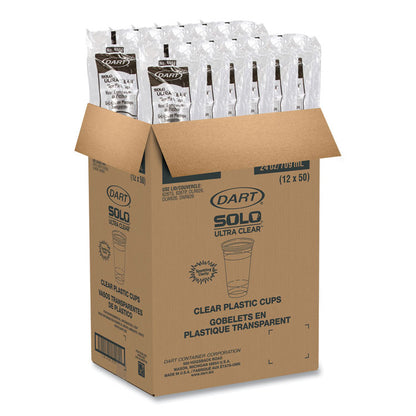 Ultra Clear PETE Cold Cups, 24 oz, Plastic, Clear, 50/Sleeve, 12 Sleeves/Carton