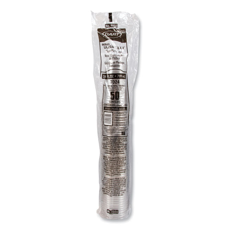 Ultra Clear PETE Cold Cups, 24 oz, Plastic, Clear, 50/Sleeve, 12 Sleeves/Carton