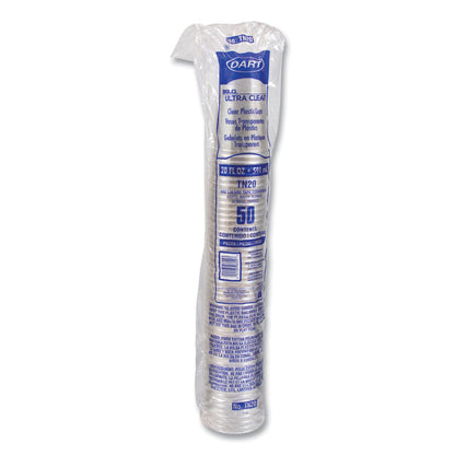 Ultra Clear PETE Cold Cups, 20 oz, Plastic, Clear, 50/Sleeve, 20 Sleeves/Carton