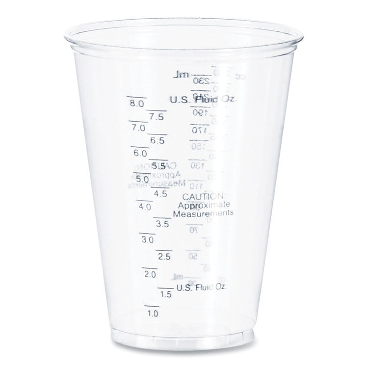 PET Graduated Medical and Dental Cups, 10 oz, Plastic, Clear, 50/Bag, 20 Bags/Carton