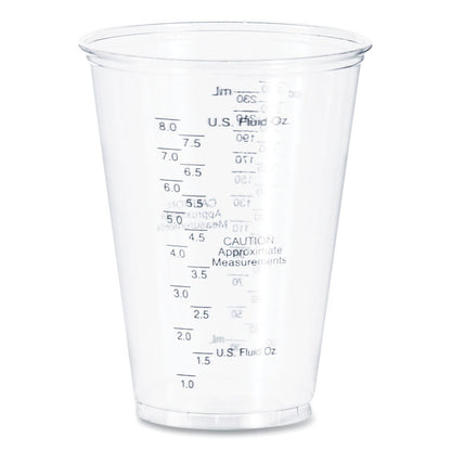 PET Graduated Medical and Dental Cups, 10 oz, Plastic, Clear, 50/Bag, 20 Bags/Carton