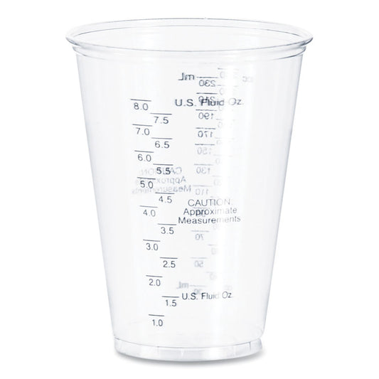 PET Graduated Medical and Dental Cups, 10 oz, Plastic, Clear, 50/Bag, 20 Bags/Carton