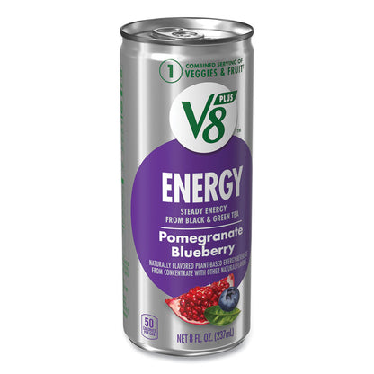 V8 Plus ENERGY, Pomegranate Blueberry, 8 oz Can, 24/Carton