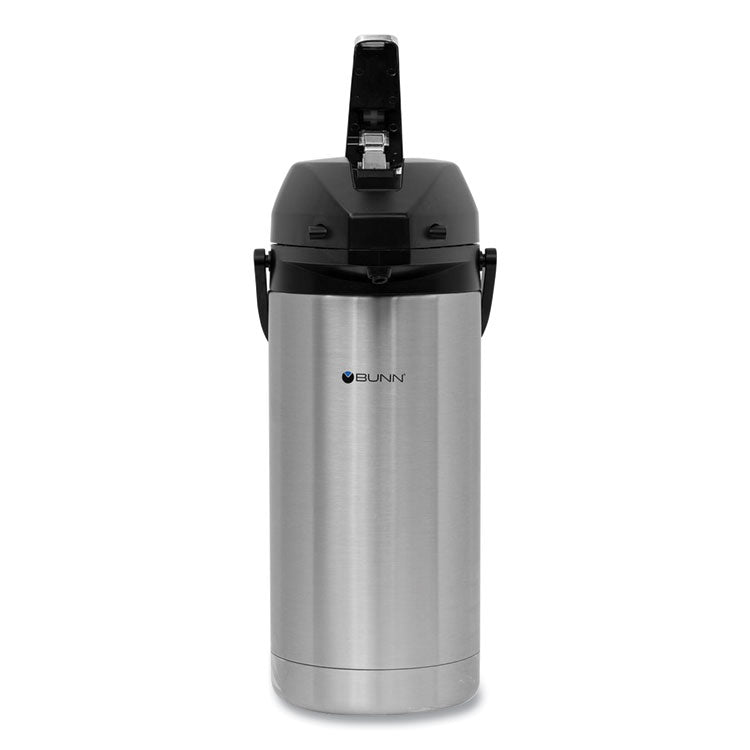 Lever Action Airpot, 128 oz, Silver/Black
