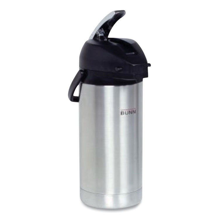 Lever Action Airpot, 128 oz, Silver/Black