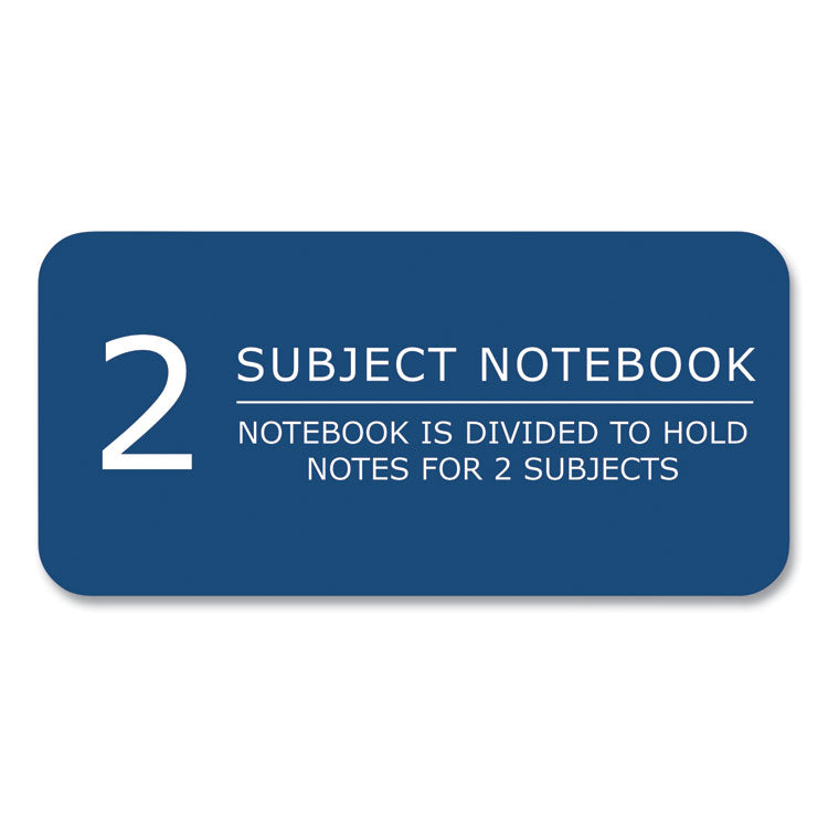 Subject Wirebound Notebook, 2-Subject, Medium/College Rule, Assorted Cover Colors, (100) 11 x 9 Sheets, 24/Carton