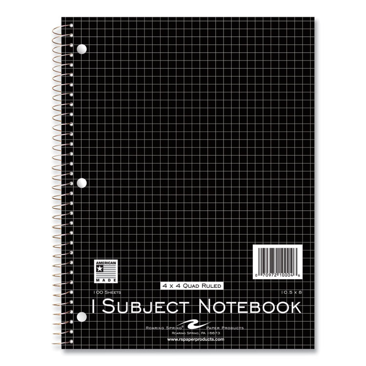 Subject Wirebound Promo Notebook, 1-Subject, Quad Rule (4 sq/in), Assorted Cover Colors, (100) 10.5 x 8 Sheets, 24/Carton