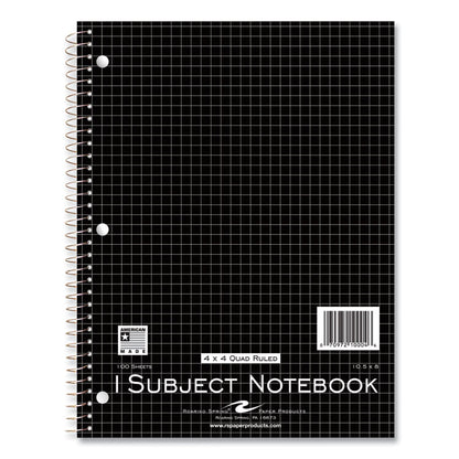 Subject Wirebound Promo Notebook, 1-Subject, Quad Rule (4 sq/in), Assorted Cover Colors, (100) 10.5 x 8 Sheets, 24/Carton