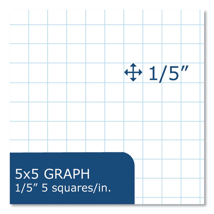 Gummed Pad, Quadrille Rule (5 sq/in), (50) White 8.5 x 11 Sheets, 72/Carton