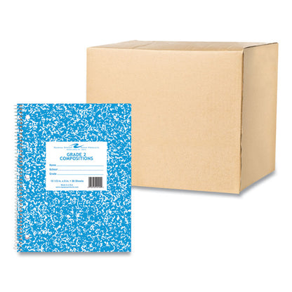 Wirebound Grade School Composition Notebook, Grade 2 Manuscript Format, Blue Marble Cover, (36) 10.5 x 8 Sheets, 48/Carton
