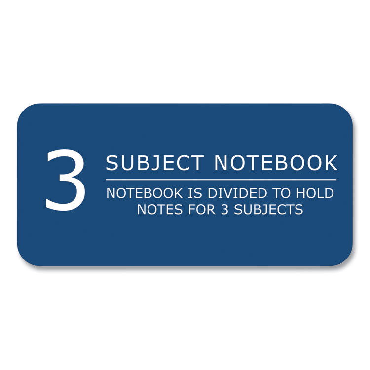 Lefty Notebook, 3-Subject, Medium/College Rule, Randomly Assorted Cover Colors, (120) 11 x 9 Sheets, 24/Carton