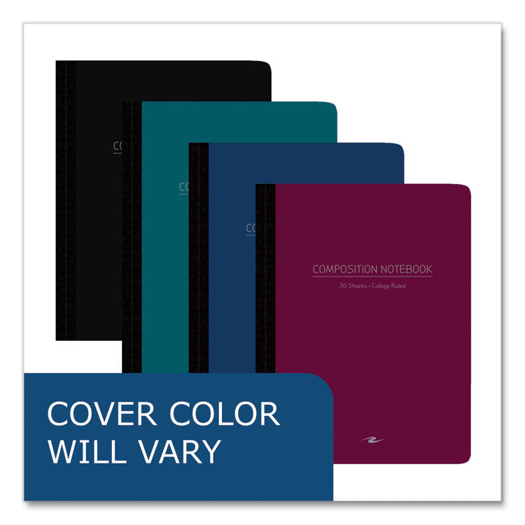 Poly-Flex Composition Notebook, Medium/College Rule, Randomly Assorted Cover Colors, (70) 9.75 x 7.5 Sheets, 24/Carton