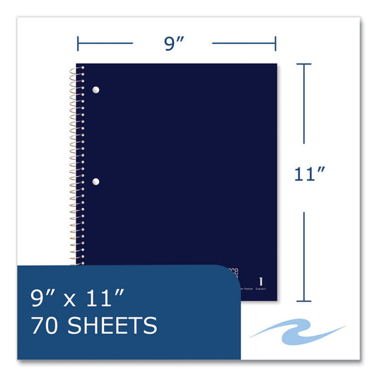 Subject Wirebound Notebook, 1-Subject, Medium/College Rule, Assorted Cover Colors, (80) 11 x 9 Sheets, 24/Carton
