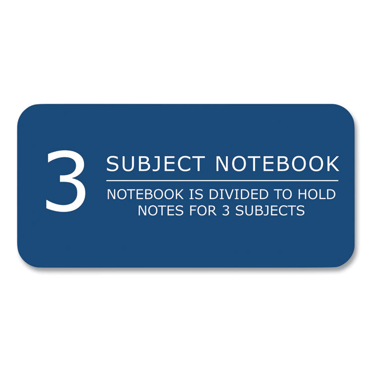 Subject Wirebound Notebook, 3-Subject, Medium/College Rule, Assorted Cover Colors, (120) 10.5 x 8 Sheets, 24/Carton