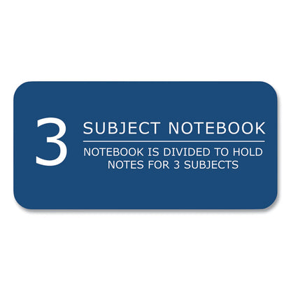 Subject Wirebound Notebook, 3-Subject, Medium/College Rule, Assorted Cover Colors, (120) 10.5 x 8 Sheets, 24/Carton