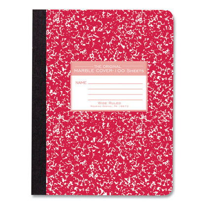 Hardcover Marble Composition Book, Wide/Legal Rule, Randomly Assorted Cover Colors, (100) 9.75 x 7.5 Sheets, 24/Carton