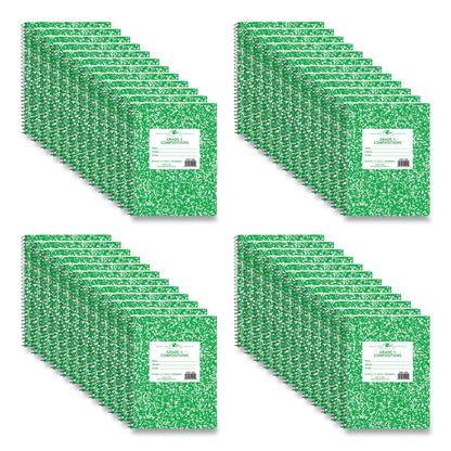 Grade School Wirebound Composition Book, Grade 1 Manuscript Format, Green Marble Cover, (36) 9.75 x 7.5 Sheets, 48/Carton