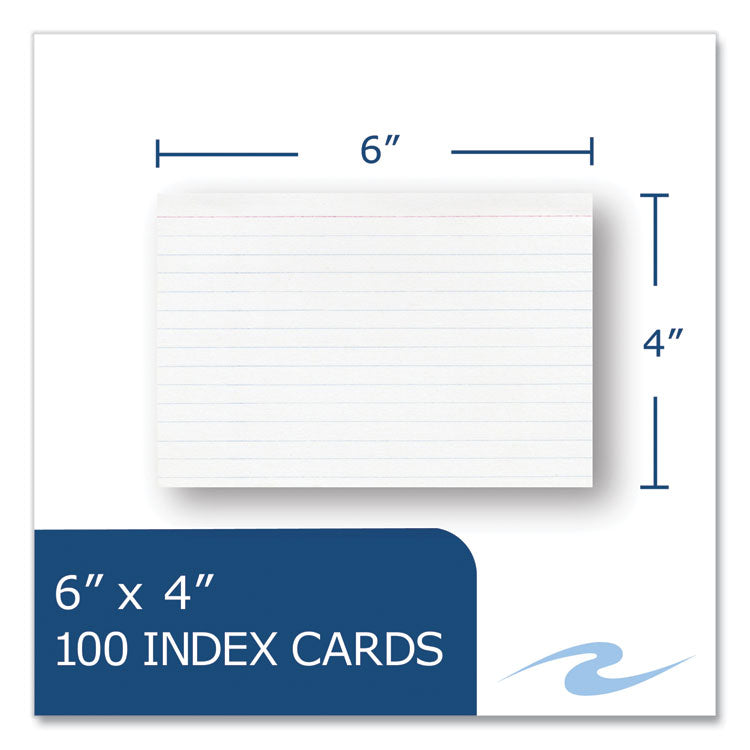 Environotes Recycled Index Cards, Narrow Ruled, 4 x 6, White, 100 Cards, 36/Carton