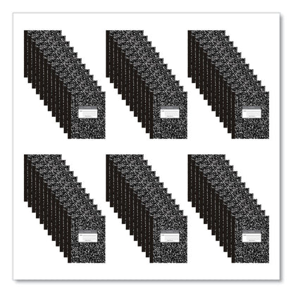 Flexible Cover Marble Composition Notebook, Wide/Legal Rule, Black Marble Cover, (60) 10 x 8 Sheets, 72/Carton