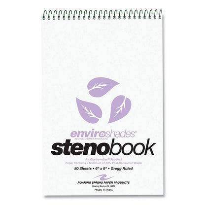 EnviroShades Steno Pad, White Cover, Gregg Rule, (80) Orchid 6 x 9 Sheets, 24/Carton