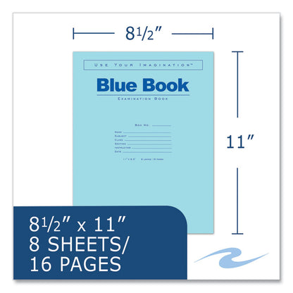 Examination Blue Book, Wide/Legal Rule, Blue Cover, (8) 11 x 8.5 Sheets, 500/Carton