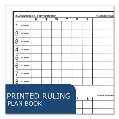 Student Plan Book, Homework/Assignment-Tracking, 22-Weeks: Six-Subject Day, Light Blue Cover, (45) 11 x 8.5 Sheets, 24/Carton