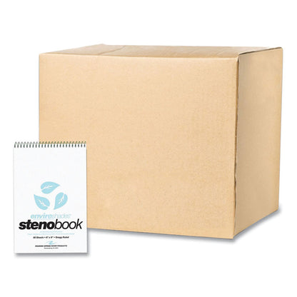 EnviroShades Steno Pad, White Cover, Gregg Rule, (80) Blue 6 x 9 Sheets, 24/Carton