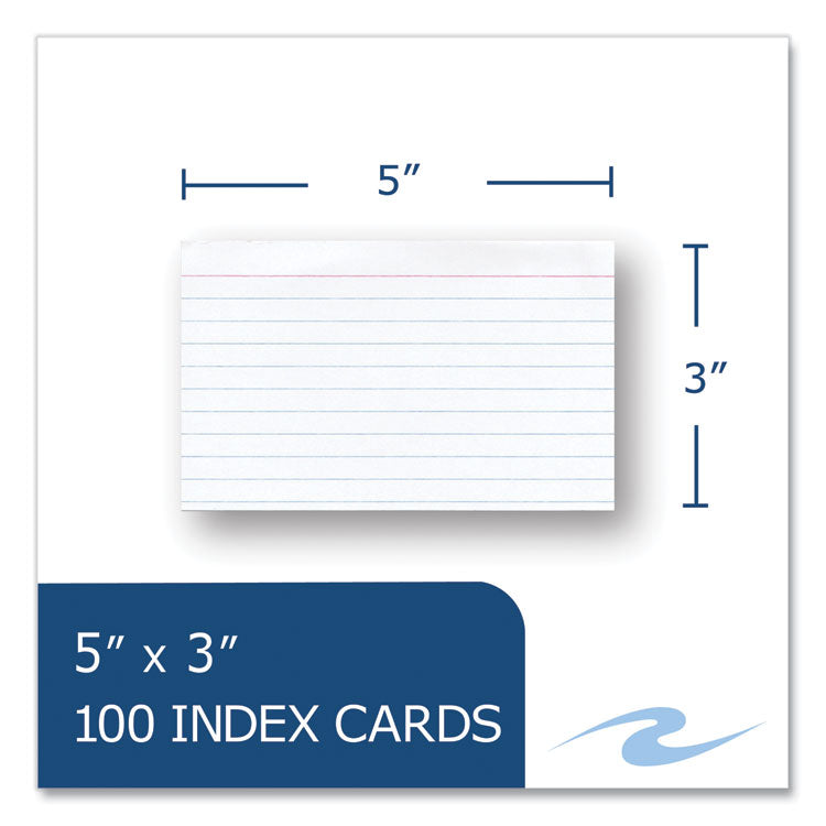 Environotes Recycled Index Cards, Narrow Rule, 3 x 5 White, 100 Cards, 36/Carton