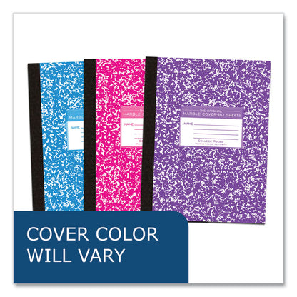 Flexible Cover Marble Composition Book, Medium/College Rule, Randomly Assorted Cover Colors, (80) 10.25 x 7.88 Sheets, 48/CT