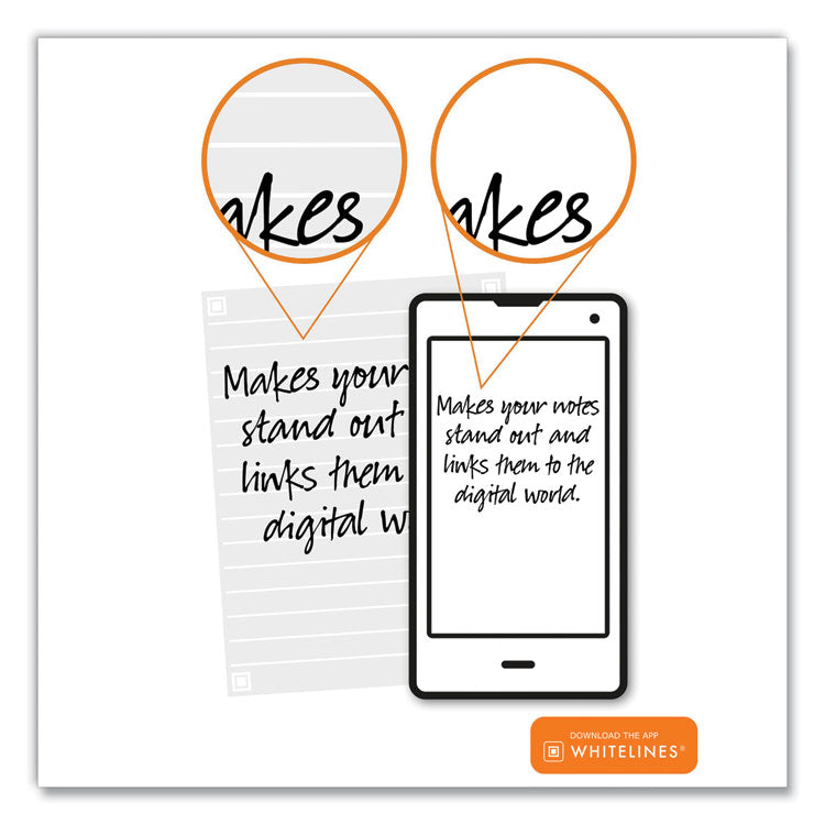 Whitelines Notebook, Dotted Rule (5 mm), Gray/Orange Cover, (70) 8.25 x 5.75 Sheets, 12/Carton