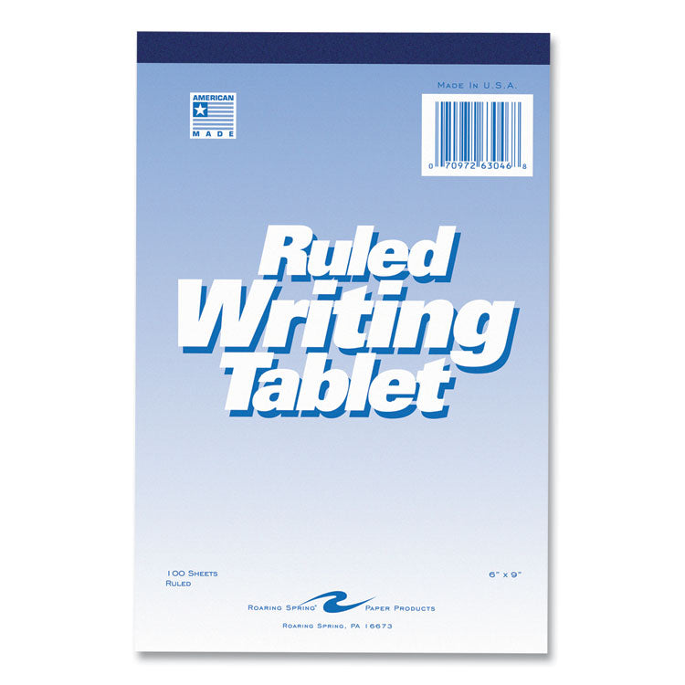 Writing Tablet, Wide/Legal Rule, (100) White 6 x 9 Sheets, 48/Carton