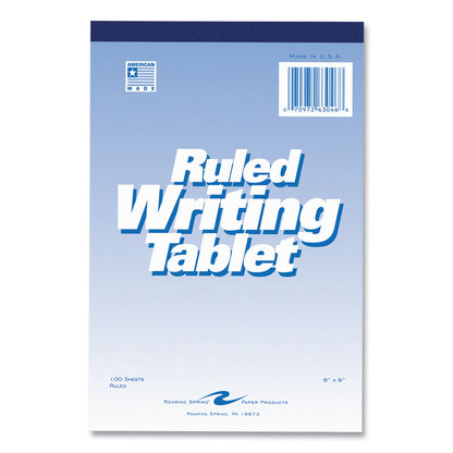 Writing Tablet, Wide/Legal Rule, (100) White 6 x 9 Sheets, 48/Carton
