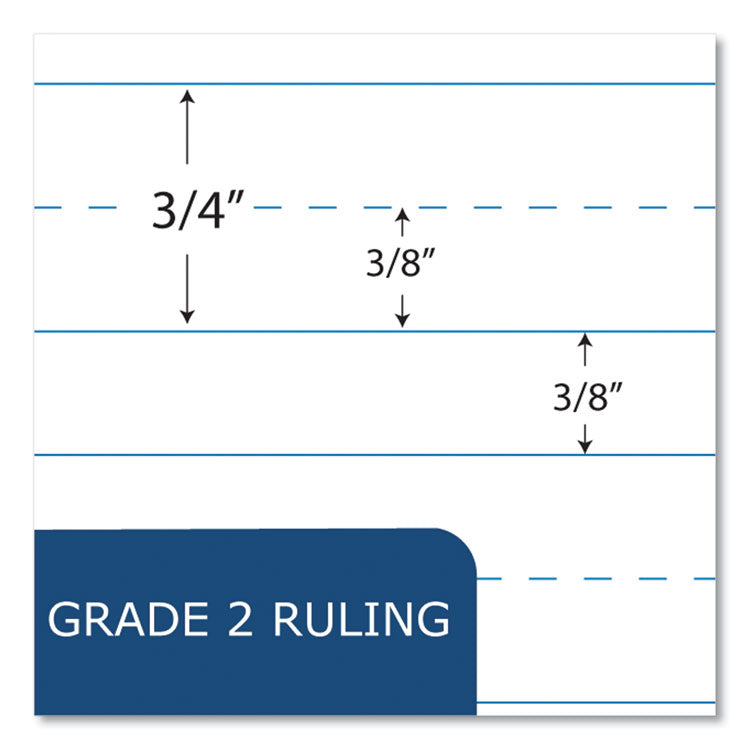 Wirebound Grade School Composition Notebook, Grade 2 Manuscript Format, Blue Marble Cover, (36) 10.5 x 8 Sheets, 48/Carton