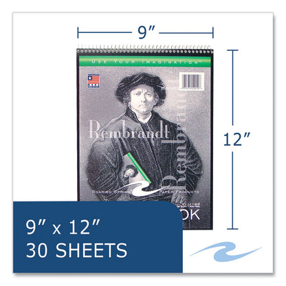 Sketch Pad, Black/Green/White Cover, Unruled, (30) White 9 x 12 Sheets, 12/Carton