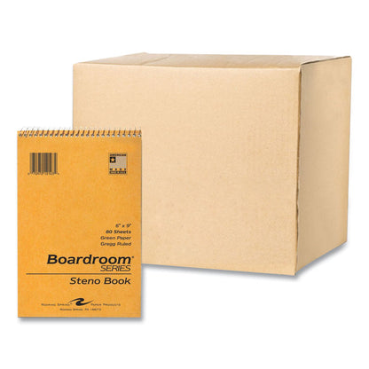 Steno Pad, Brown Cover, Gregg Rule, (80) Green 6 x 9 Sheets, 72/Carton