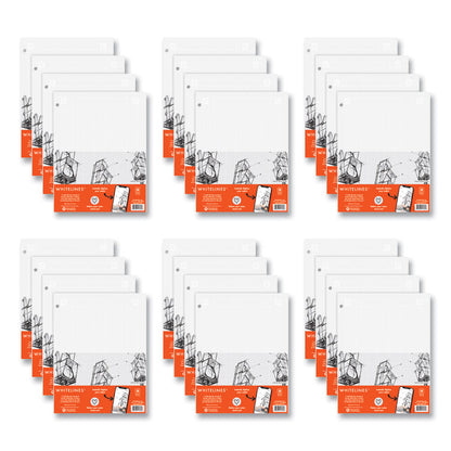 Whitelines Engineering Pad, Quadrille Rule (5 sq/in), (80) Gray 8.5 x 11 Sheets, 24/Carton