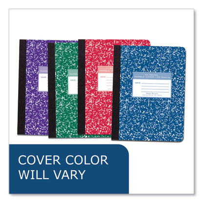 Hardcover Marble Composition Book, Wide/Legal Rule, Randomly Assorted Cover Colors, (100) 9.75 x 7.5 Sheets, 24/Carton