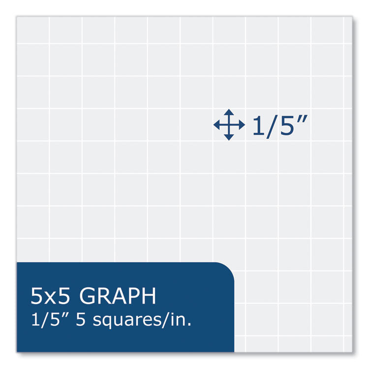 Whitelines Engineering Pad, Quadrille Rule (5 sq/in), (80) Gray 8.5 x 11 Sheets, 24/Carton