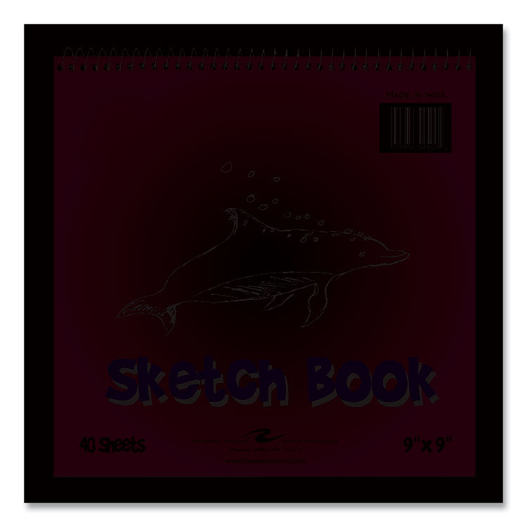 Kids Sketch Notepad, Green Cover, Unruled, (40) White 9 x 9 Sheets, 12/Carton