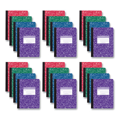 Hardcover Marble Composition Book, Wide/Legal Rule, Randomly Assorted Cover Colors, (100) 9.75 x 7.5 Sheets, 24/Carton