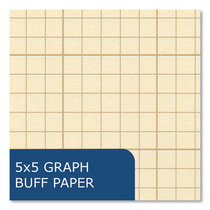 Engineer Pad, Quadrille Rule (5 sq/in), (100) Buff 8.5 x 11 Sheets, 24/Carton