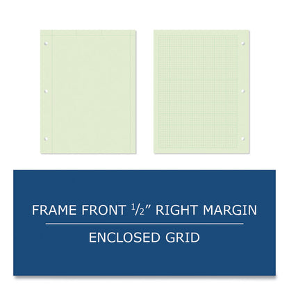 Engineer Filler Paper, 3-Hole, Frame Format/Quad Rule (5 sq/in, 1 sq/in) 500 Sheets/Pack, 5/Carton