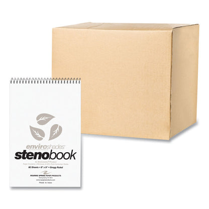 EnviroShades Steno Pad, White Cover, Gregg Rule, (80) Gray 6 x 9 Sheets, 24/Carton