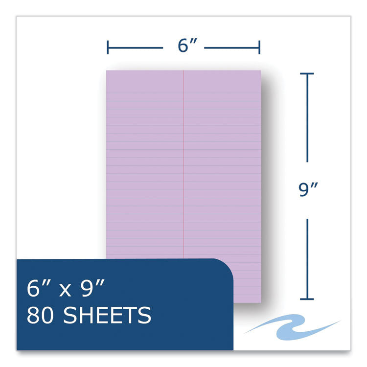 EnviroShades Steno Pad, White Cover, Gregg Rule, (80) Orchid 6 x 9 Sheets, 24/Carton