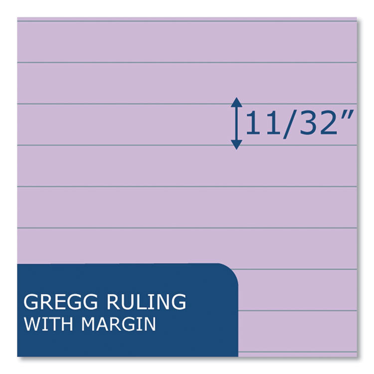 EnviroShades Steno Pad, White Cover, Gregg Rule, (80) Orchid 6 x 9 Sheets, 24/Carton