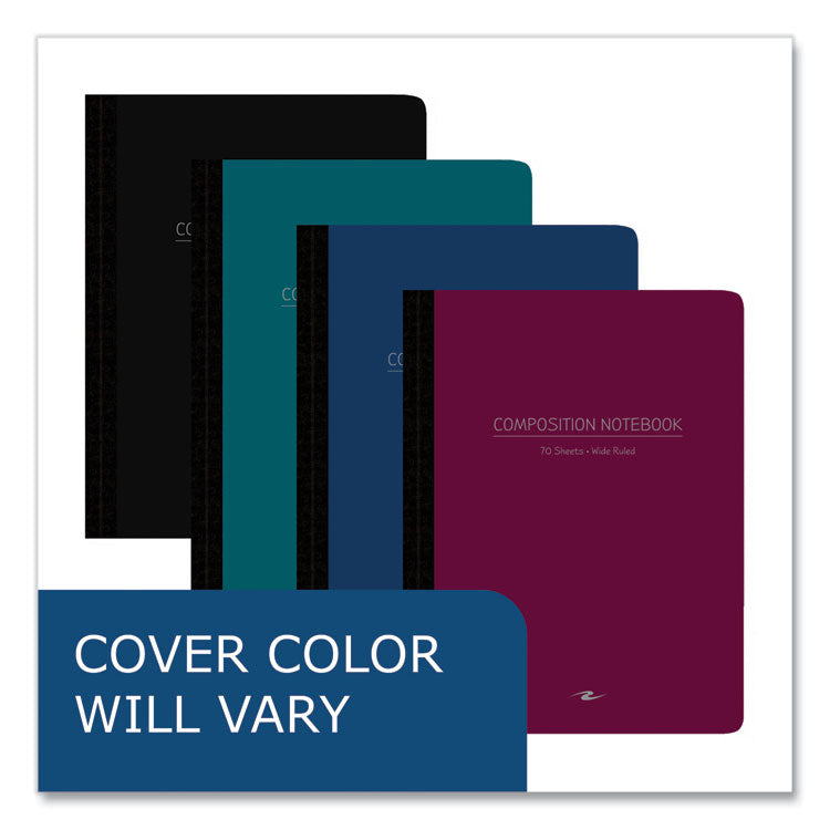 Poly Flex Composition Notebook, Wide/Legal Rule, Randomly Assorted Cover Colors, (70) 9.75 x 7.5 Sheets, 24/Carton