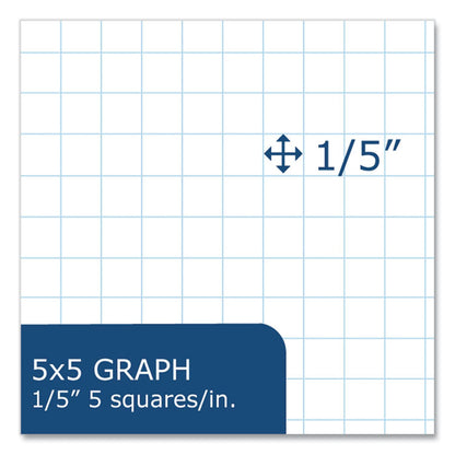 Graph Filler Paper, 3-Hole, 8.5 x 11, Quadrille: 5 sq/in, 80 Sheets/Pack, 24 Packs/Carton