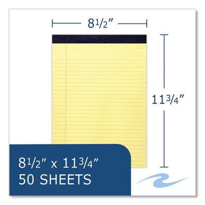 Legal Pad, Wide/Legal Rule, (50) Canary Yellow 8.5 x 11 Sheets, 36/Carton