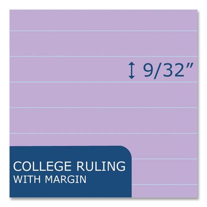 WIDE Landscape Format Writing Pad, Medium/College Rule, (40) Assorted Color 11 x 8.5 Sheets, 12/Carton