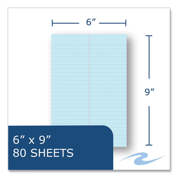 EnviroShades Steno Pad, White Cover, Gregg Rule, (80) Blue 6 x 9 Sheets, 24/Carton